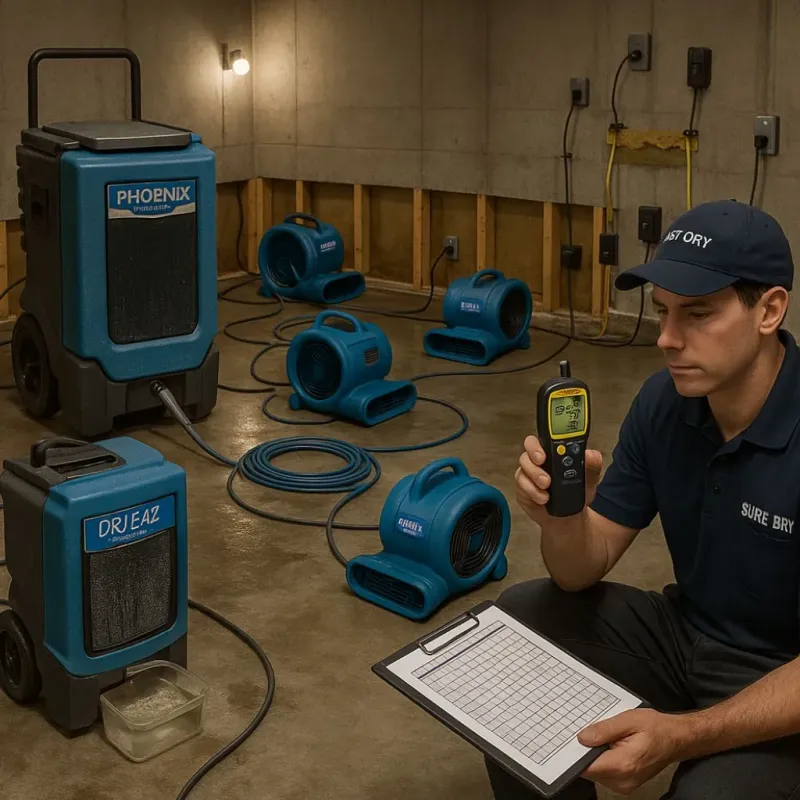 Structural Drying and Dehumidification process in Leeds, AL